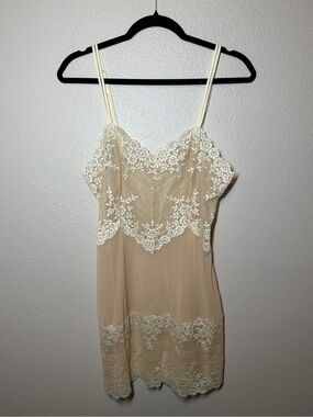 WACOAL 814191 EMBRACE LACE CHEMISE FULL SLIP Beige slimming beige cream large
